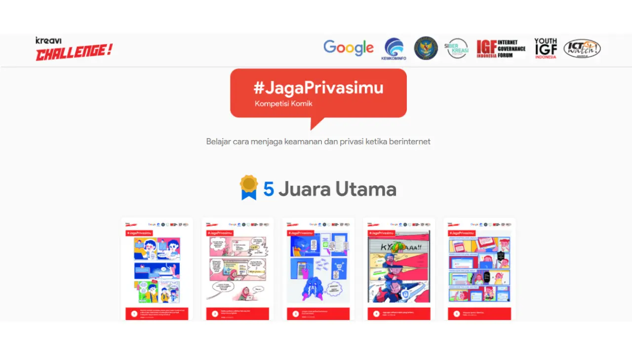 Kompetisi Komik Jaga Privasimu Hasilkan 5 Pemenang Utama