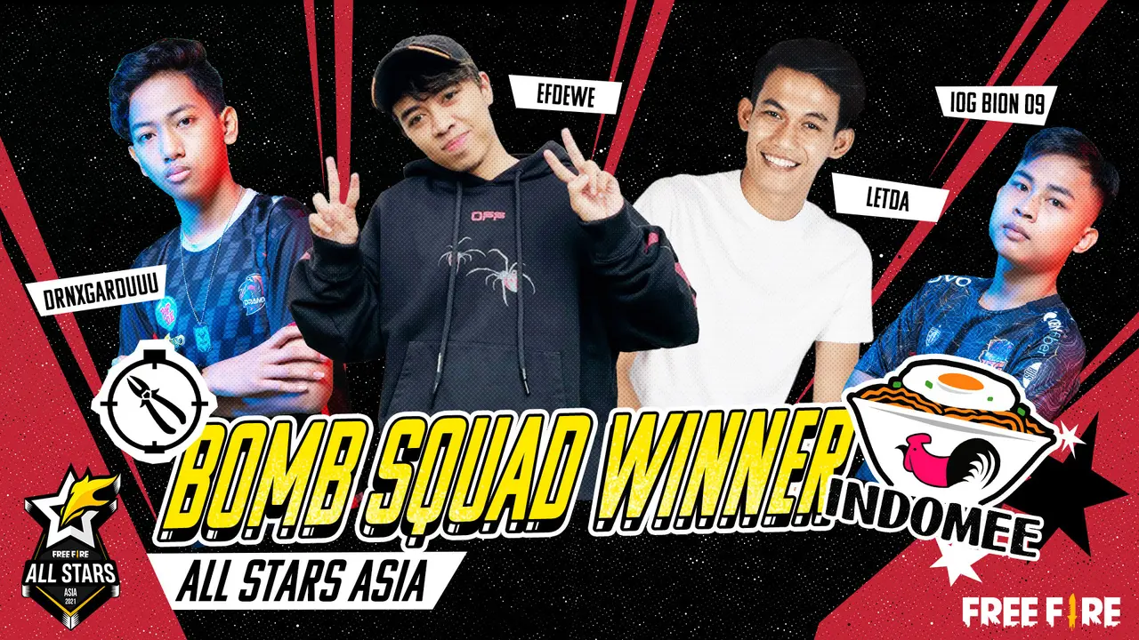 Tim Indonesia, Indomee, berhasil menjuarai Turnamen Free Fire All Stars 2021 Asia