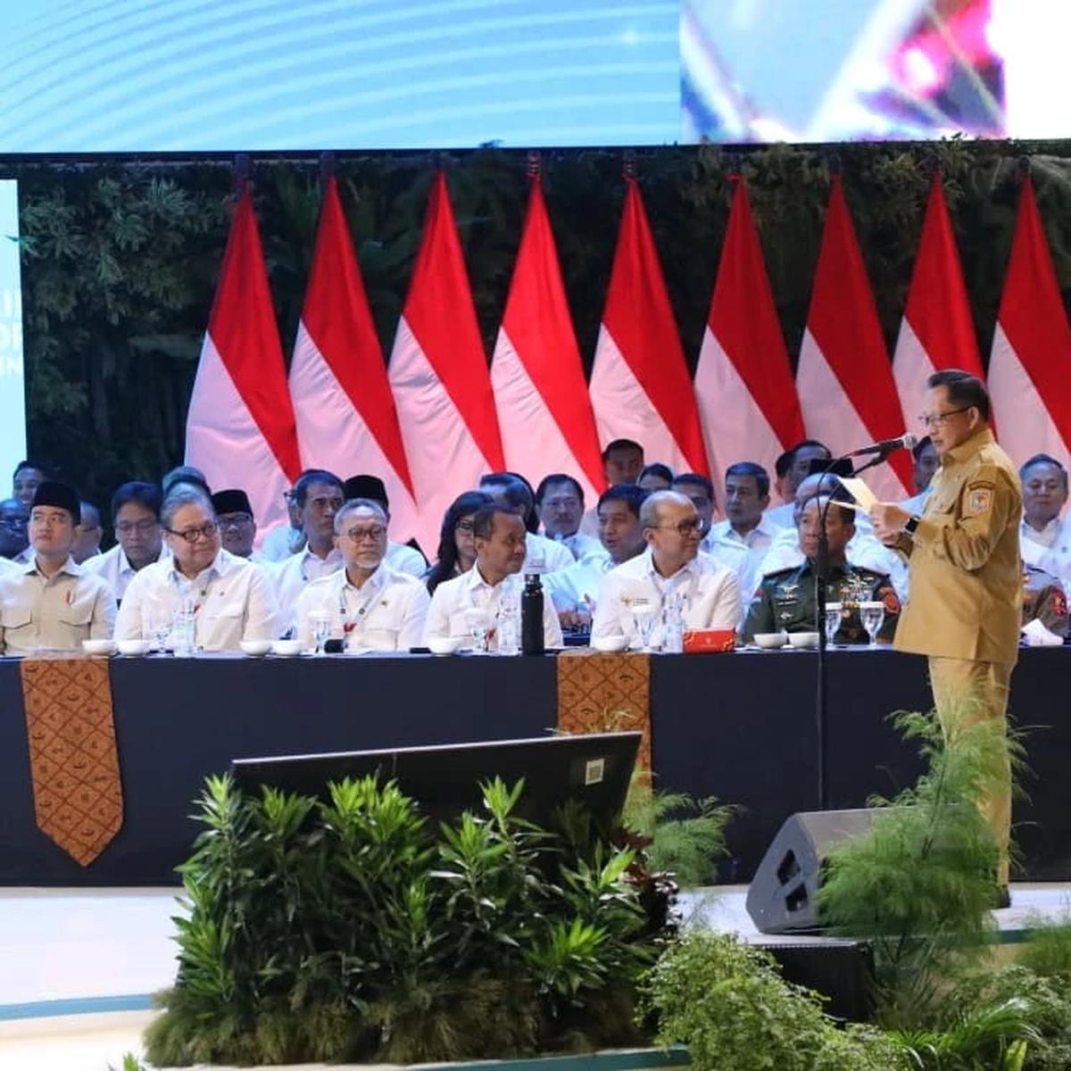 Mendagri Tito Karnavian saat Rakornas Pemerintah Pusat dan Daerah Tahun 2026