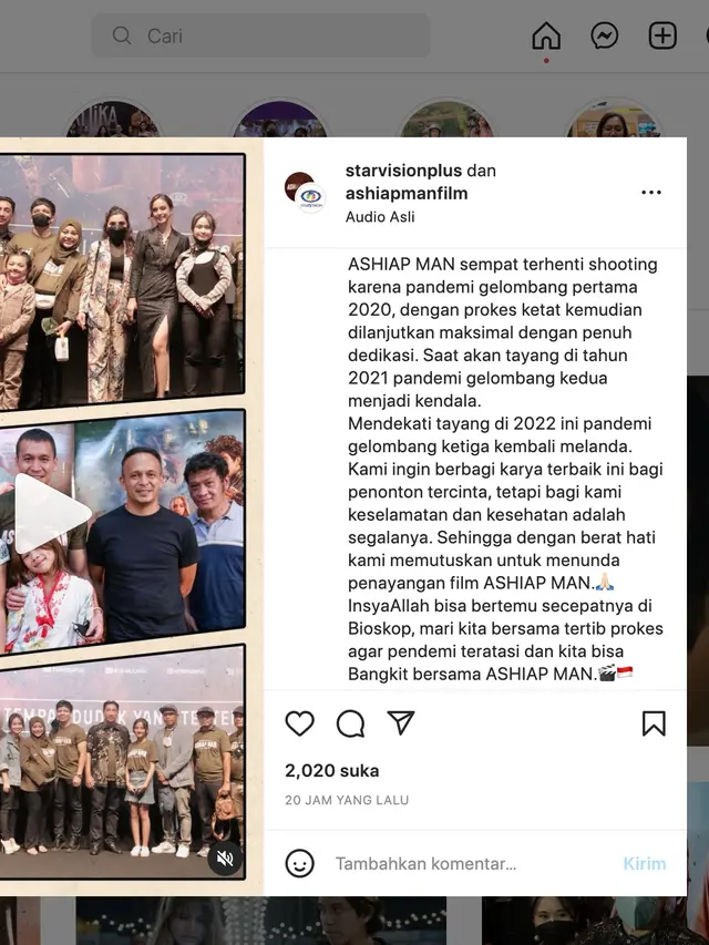 Unggahan Starvision Plus. (Foto: Dok. Instagram @starvisionplus)