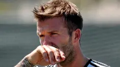 David Beckham dalam sesi latihan pertama sekembalinya ke Los Angeles Galaxy dari AC Milan, di Home Depot Stadium, Los Angeles, 13 Juli 2009. AFP PHOTO/Mark RALSTON