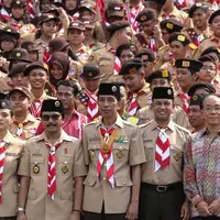 Selamat Hari Pramuka 2017, yuk, sama-sama ganti gambar DP BBM kamu dengan ini. (Liputan6.com/Faizal Fanani)