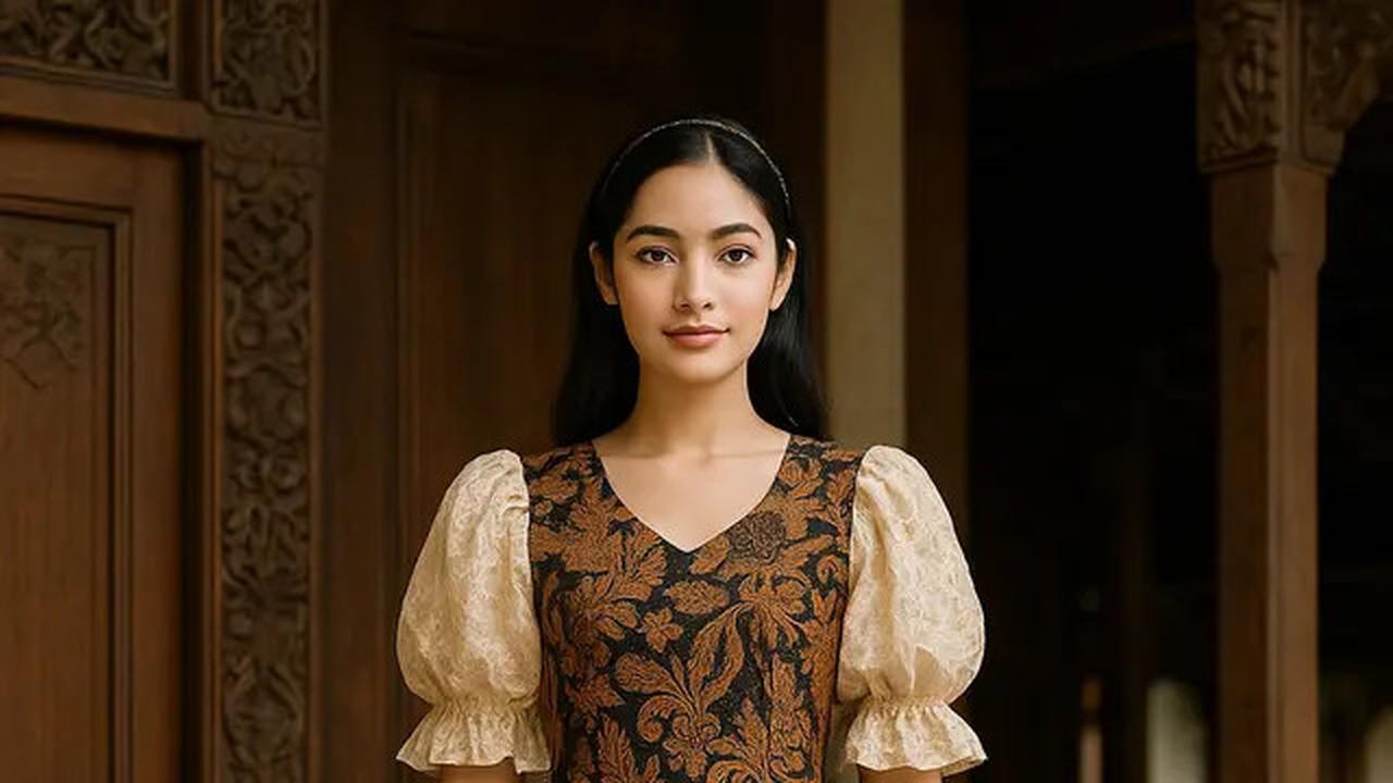 7 Model Dress Batik A-Line Kombinasi Brokat, Cocok untuk Tampil Ramping dan Anggun