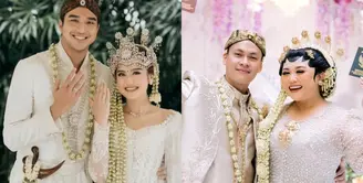 Salshabilla Adriani sendiri memilih kebaya adat Sunda lansiran @svarna_byikatindonesia milik @didiet_maulana saat melangsungkan akad nikah dengan Ibrahim Risyad. [@morden.co].