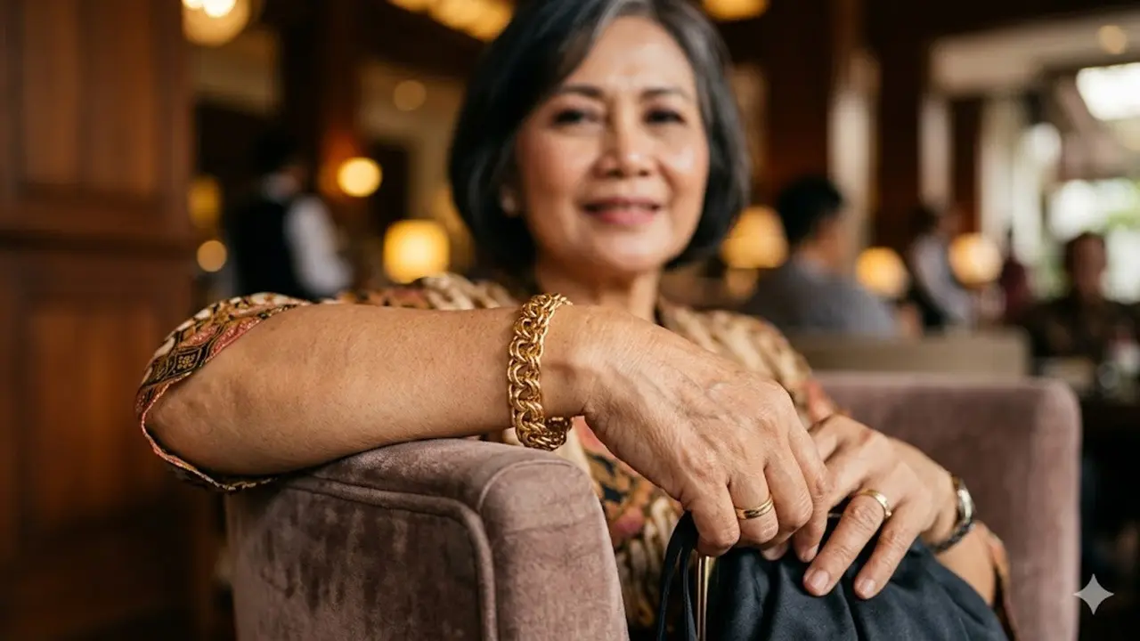 Model Gelang Emas Rantai untuk Usia 50 Tahun ke Atas