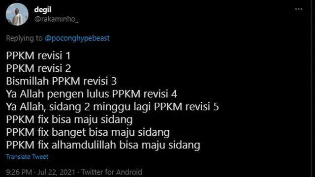 Resmi Diperpanjang, Ini 6 Curhatan Kocak Netizen Soal PPKM Level 4