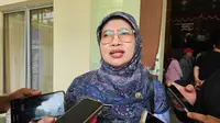 Kepala Dinas Kesehatan Kota Depok, Mary Liziawati usai mengikuti rapat Paripurna DPRD Kota Depok. (Liputan6.com/Dicky Agung Prihanto)