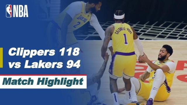 Berita video highlight NBA, La Clippers Kembali Kalahkan La Lakers 118-94, Jumat (7/5/2021).