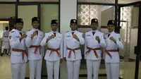 6 Anggota Paskibraka Nasional 2019 yang siap bertugas di hadapan Presiden Joko Widodo pada HUT ke-74 RI, Sabtu, 17 Agustus 2019 di Istana Merdeka (Liputan6.com/Aditya Eka Prawira)