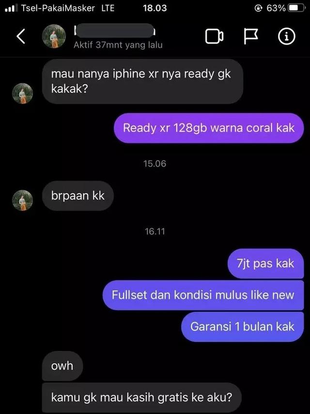 chat penjual pembeli