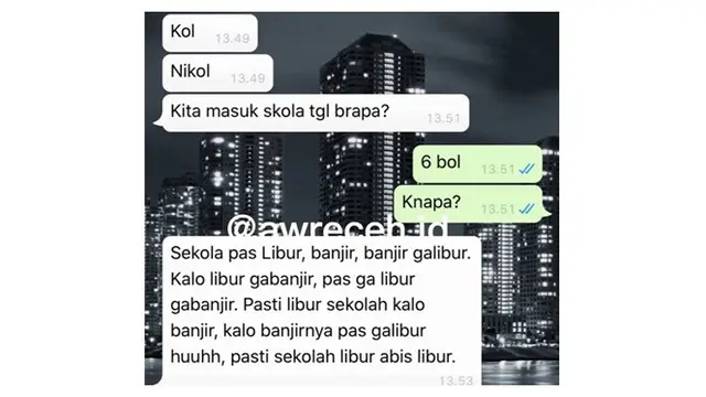 Chat Kocak ke Teman Sekelas Ini Sukses Bikin Mikir Keras