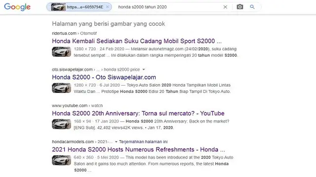 Gambar Tangkapan Layar Penelusuran Foto dengan Google Reverse Image.