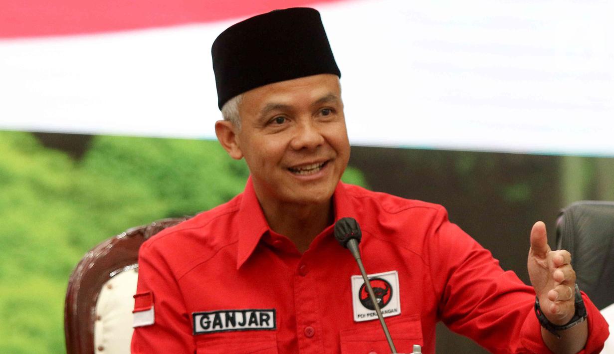 Di kesempatan yang sama, Ganjar Pranowo juga mengucapkan terima kasih kepada jajaran Partai Perindo, karena telah memberi dukungan kepada dirinya untuk maju sebagai calon presiden di Pemilu 2024. (Liputan6.com/Herman Zakharia)