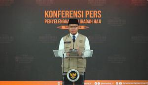 Juru Bicara Kementerian Haji dan Umrah (Kemenhaj) RI, Ichsan Marsha saat jumpa pers penyelenggaraan ibadah haji 2026, 24 April 2026. (dok. tangkapan layar Zoom Kementerian Haji dan Umrah RI)