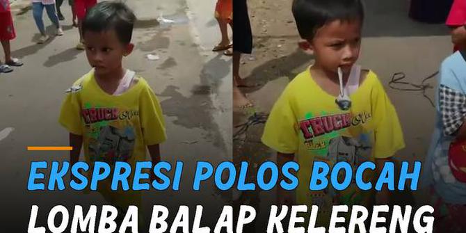 VIDEO: Ekspresi Polos Bocah Saat Lomba Balap Kelereng, Seolah Tanpa Beban