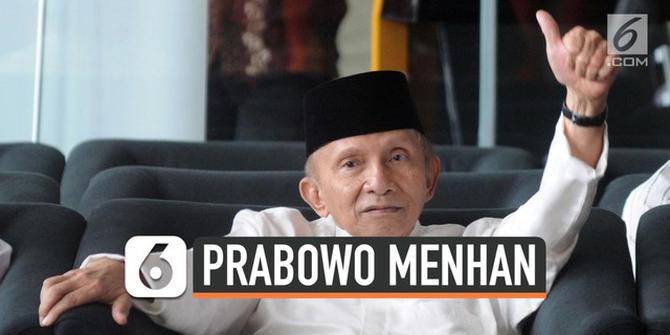 VIDEO: Amien Rais Tak Restui Prabowo jadi Menteri Jokowi