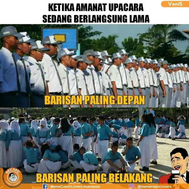 10 Momen Kocak yang Terjadi saat Upacara Bendera Ini Bikin Tepuk Jidat