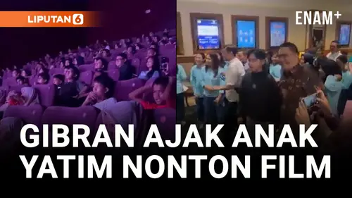  Gibran bersama Istri dan Kedua Anaknya Ajak Ratusan Anak Yatim Nonton Film Jumbo