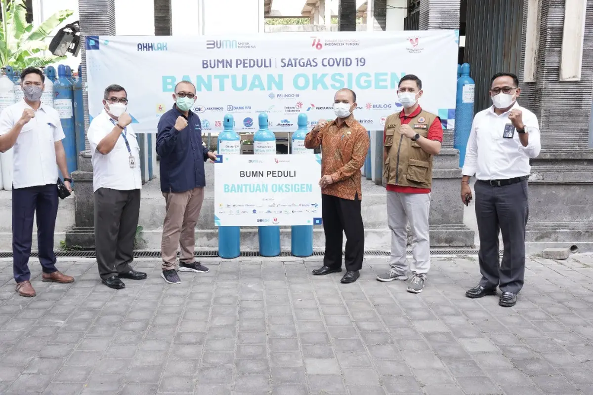 Bantu Penuhi Kebutuhan Oksigen di Bali, BUMN Salurkan Puluhan Tabung Oksigen
