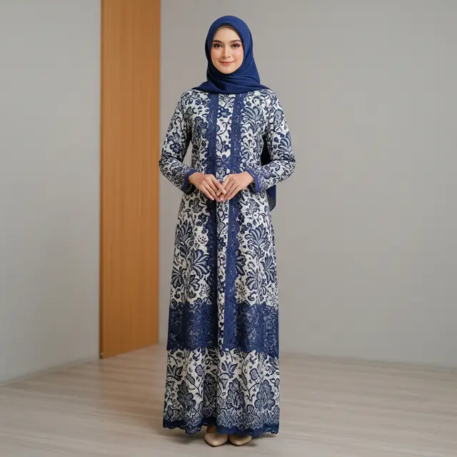 9 Model Gamis Batik Brokat Gaya Elegan Simpel ala 2026