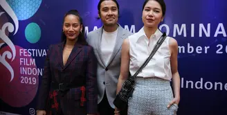 Tara Basro Chico Jerikho, dan Laura Basuki, Duta Festival Film Indonesia 2019. (Adrian Putra/Fimela.com)