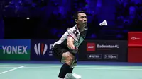 Tunggal putra Indonesia Jonatan Christie&nbsp;bertemu Shi Feng Lui dari China pada laga final French Open 2023 di Glaz Arena, Prancis, Minggu, 29 Oktober. (foto: PBSI)