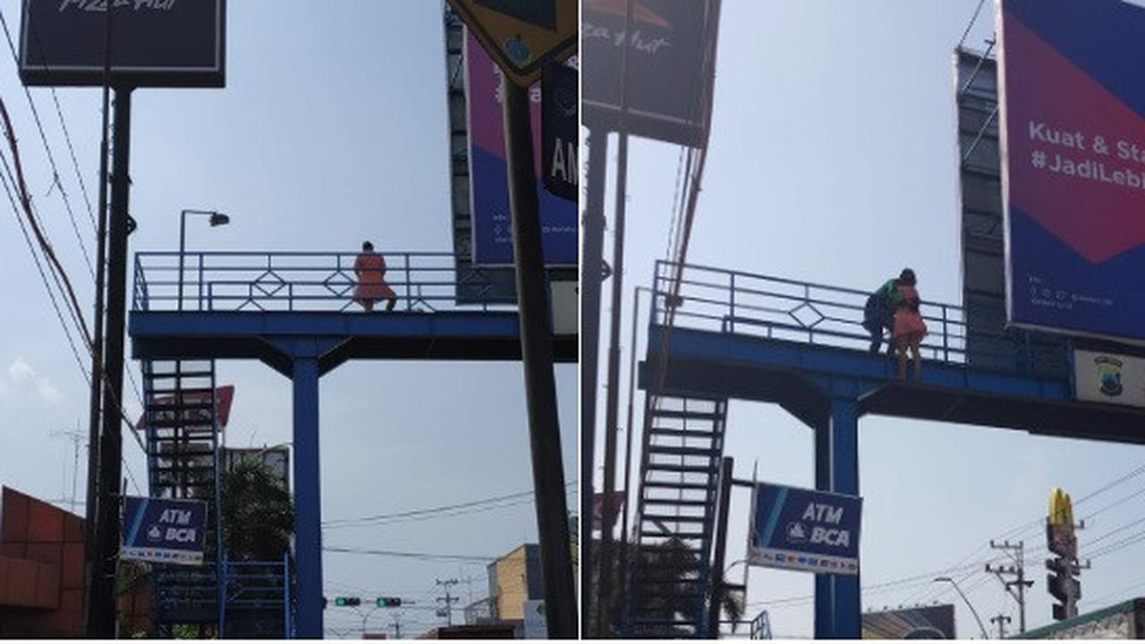 driver ojol selamatkan wanita (foto: Twitter/@infotegal)