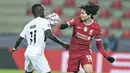 3-6. Takumi Minamino. Gelandang asal Jepang ini telah mencetak 11 gol dalam penampilannya bersama Salzburg pada musim 2014/2015 hingga 2019/2020 dan Liverpool 2019/2020 dan 2020/2021. Pada musim dingin 2020/21 ini ia dipinjamkan oleh Liverpool ke Southampton. (AFP/Henning Bagger/Ritzau Scanpix)