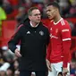 Manajer sementara MU Ralf Rangnick memainkan Mason Greenwood sebagai pemain pengganti dalam laga Liga Inggris melawan Crystal Palace di Old Trafford, 5 Desember 2021.(Paul ELLIS / AFP)