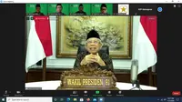 Wapres Ma'ruf Amin menerima audiensi PP FKDMI secara daring. (Dok Istimewa)