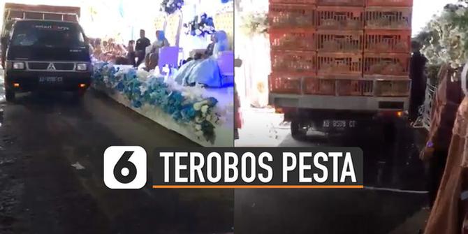 VIDEO: Kocak, Mobil Pengangkut Ayam Terobos Pesta Resepsi