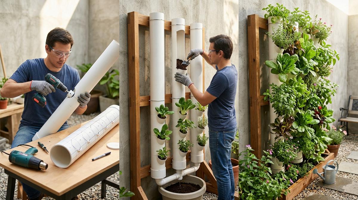 Cara Membuat Vertical Garden dari Paralon (AI Generated)