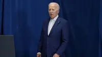 Biden mengatakan bahwa ia bersyukur mendengar kabar bahwa Trump aman dan baik-baik saja, setelah insiden tersebut. (AP Photo/Manuel Balce Ceneta)