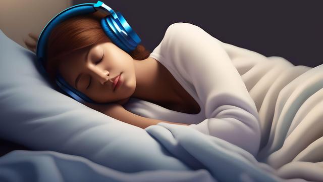 Ilustrasi Tidur Nyenyak Sambil Mendengarkan Konten ASMR di TikTok atau Youtube (Gambar dari AI)