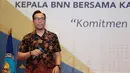 Bersama dengan beberapa selebriti, Sammy Simorangkir bertemu dengan Kepala Badan Narkotika Nasional (BNN), Budi Waseso di Kartika Chandra, Jakarta Selatan, Kamis (4/5/2017). (Deki Prayoga/Bintang.com)