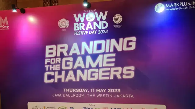 Indonesia WOW Brand Festive Day 2023 kembali digelar oleh MarkPlus, Inc. Tahun ke-8 dari acara ini diadakan dengan mengusung tema Branding for The Game Changer.