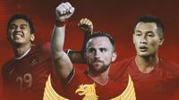Timnas Indonesia - Septian David Maulana, Ilija Spasojevic, Hansamu Yama (Bola.com/Adreanus Titus)