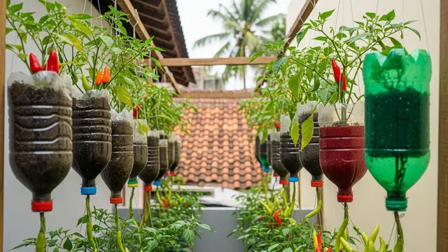 Model Kebun Cabai Gantung di Lahan Sempit