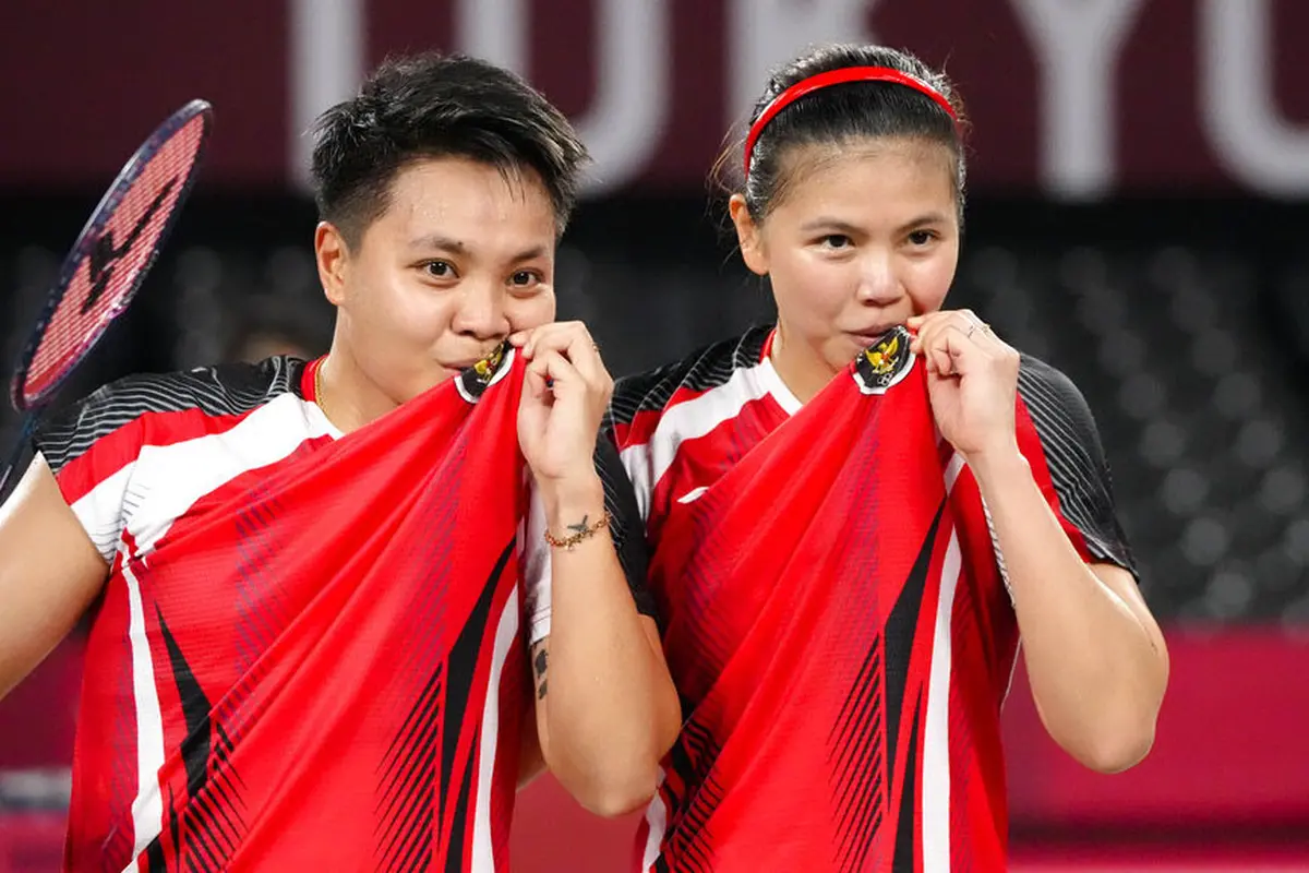 Foto: Singkirkan Ganda Korea Selatan, Greysia Polii/ Apriyani Rahayu Ukir Sejarah Lolos ke Final Olimpiade Tokyo 2020