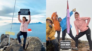 6 Potret Angela Gilsha Mendaki ke Puncak Gunung Arjuno, Bangga Banget