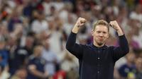 Ekspresi gembira pelatih Timnas Jerman Julian Nagelsmann usai timnya mampu rebut 3 poin pertama lawan Skotlandia (AP)