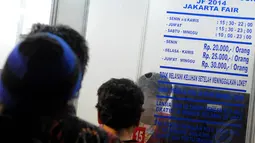 Harga tiket masuk sama seperti tahun lalu yakni Rp25.000 pada hari biasa dan Rp30.000 di akhir pekan dan untuk hari Senin diberikan keringanan tiket masuk Rp 20 ribu, Jakarta, Jumat (6/6/14). (Liputan6.com/Faisal R Syam)