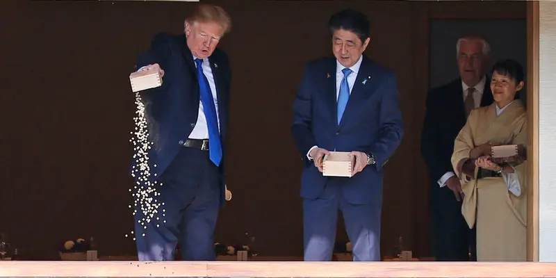 Presiden AS Donald Trump dan PM Jepang Shinzo Abe