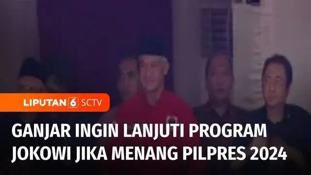 Bakal calon presiden Ganjar Pranowo memuji capaian Presiden Joko Widodo. Ganjar bertekat menang dalam pemilihan presiden mendatang untuk melanjutkan program Joko Widodo.