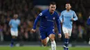 Musim ini saja, hazard telah mencetak tujuh gol dan delapan assist. Namun kabar simpang siur tengah melanda Chelsea usai Hazard dikabarkan ingin pindah ke Real Madrid. (AFP/Ian Kington)