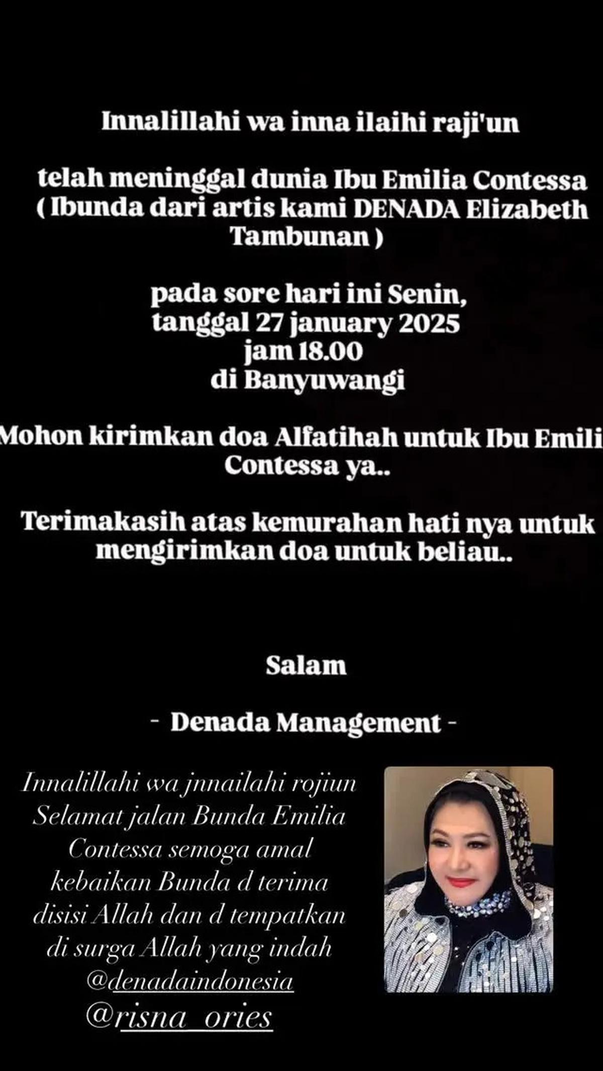 Profil Emilia Contessa, Penyanyi Lawas yang Meninggal karena Gagal Jantung
