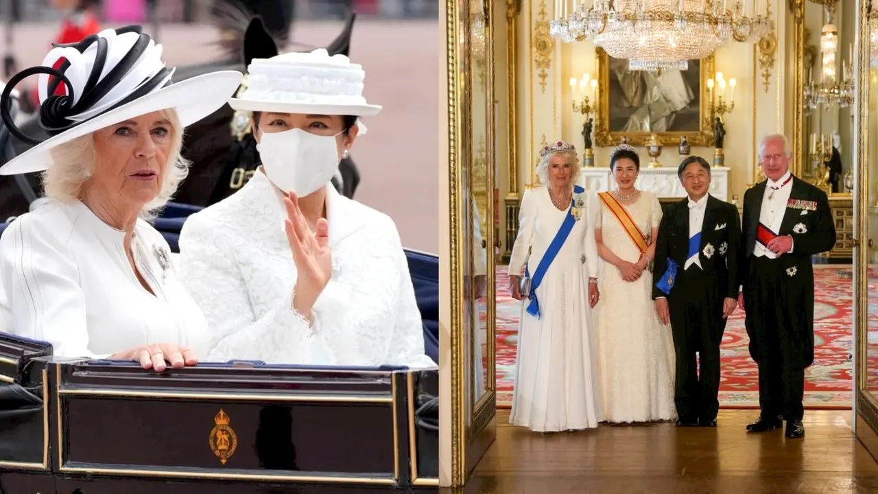6 Gaya Kembar Ratu Camilla dan Permaisuri Masako dari Jepang saat Agenda Kunjungan Kenegaraan di London