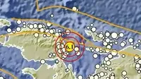 Gempa Magnitudo 6,1 mengguncang wilayah Ransiki Papua Barat, Selasa (9/4/2024). (Liputan6.com/ Dok BMKG)