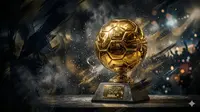 Ilustrasi penghargaan Ballon d'Or. (Foto by Gemini AI)