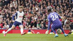 Gol-gol Tottenham dihasilkan Brennan Johnson, Dejan Kulusevski, dan Dominic Solanke. (AP Photo/Dave Thompson)